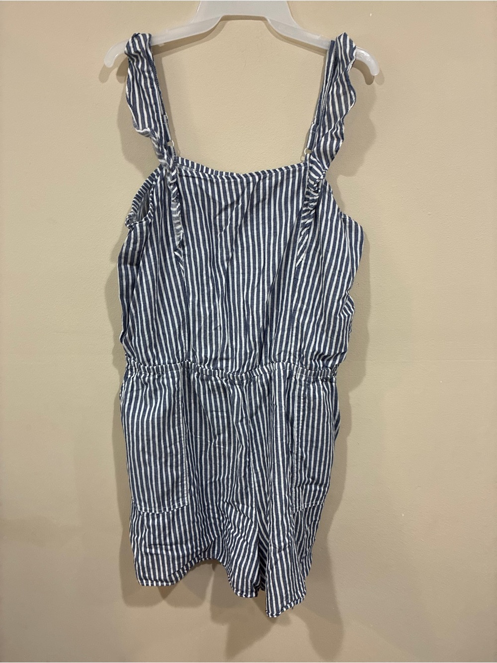 Old Navy Blue and White Striped Girls Romper